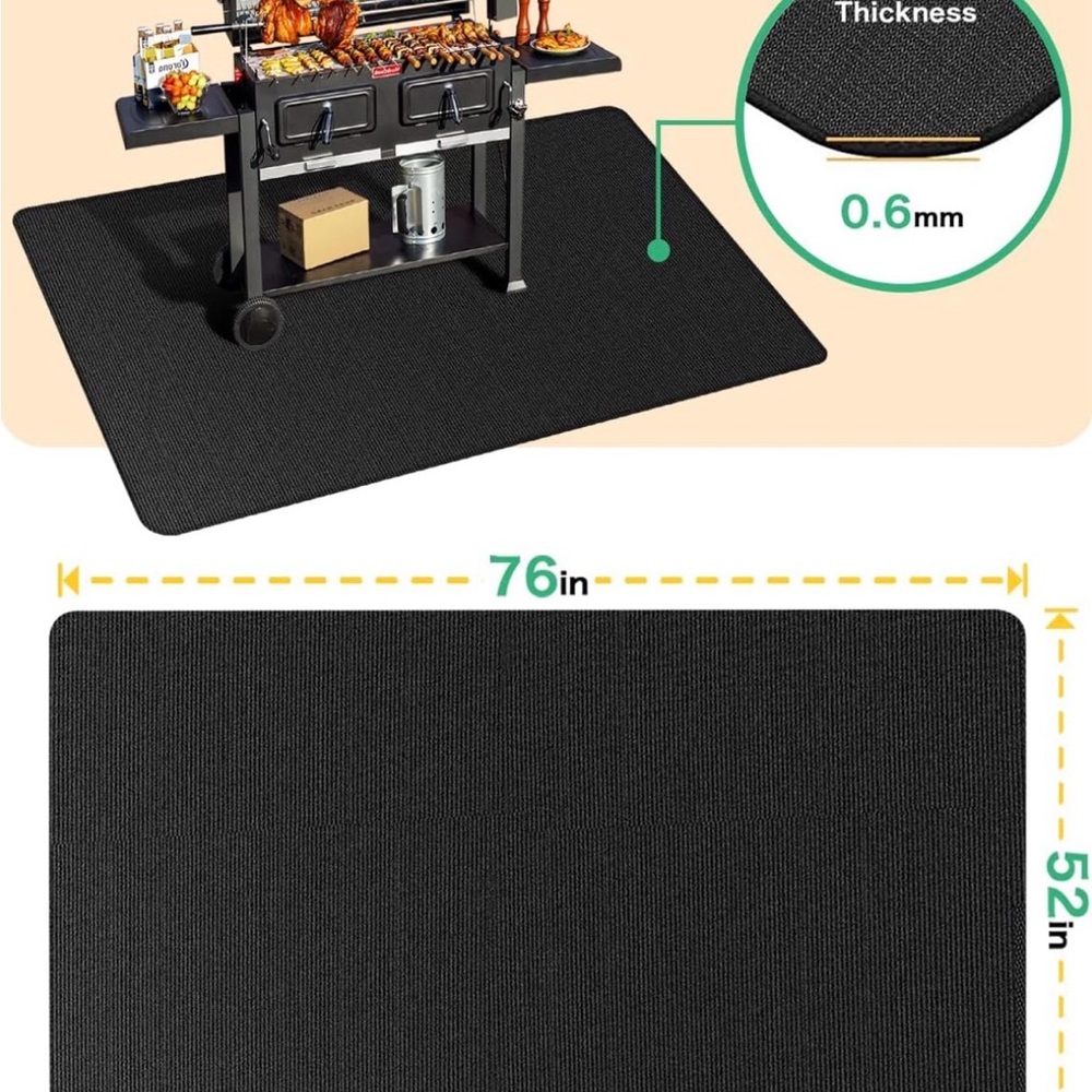 Fire blanket, fireproof grill mat, BBQ mat. New - Picture 2 of 8